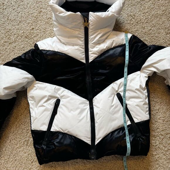 Goldbergh Courage Quilted Ski Jacket Puffer Striped Black White NWT US 4 - Picture 9 of 11